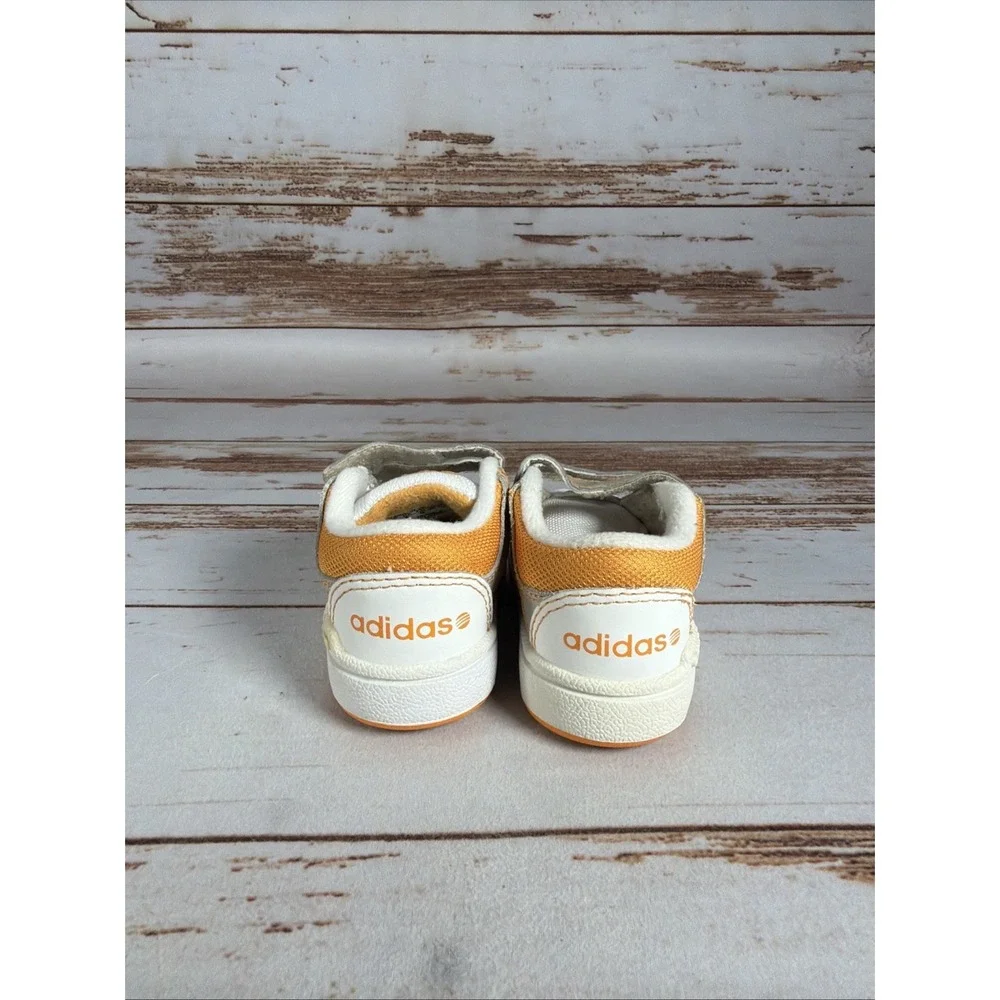 Adidas Toddler 5K Slip On Sneakers Grey Orange White Shell Toe Shoes Used
